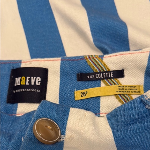 The Colette Cropped Wide-Leg Jeans by Maeve. Blue and White Striped Pants. - Picture 6 of 9